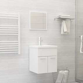 Set mobili da bagno bianco in legno multistrato