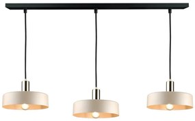 Lampadario a sospensione su cavo LATTE 3xE27/60W/230V beige/nero/oro