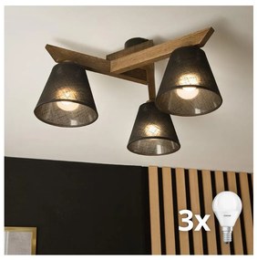 Brilagi - Lampadario LED ANTHONY 3xE14/40W/230V rovere/noce/nero