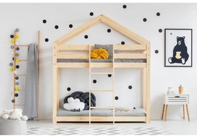 Casa/pavimento letto per bambini in legno di pino 80x180 cm in colore naturale Mila DMP - Adeko