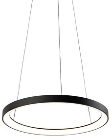 Lampada a sospensione di design nera con LED dimmerabile Easylift - Hoop