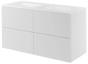 Mobile da bagno sospeso sotto lavabo L 120 x H 64 x P 48 cm bianco laccato, 4 cassetti SENSEA Neo