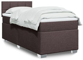 Giroletto A Molle Con Materasso Marrone Scuro 90x190cm Tessuto /
