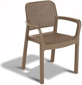 Sedie Da Esterno In Resina Effetto Rattan Con Braccioli Samanna Keter Cappuccino