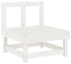 Set Salotto da Giardino 7 pz Bianco in Legno Massello di Pino