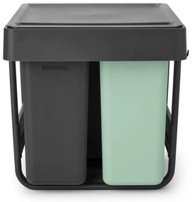 Bidone in plastica touchable per raccolta differenziata in grigio scuro menta 40 l Sort&amp;Go - Brabantia