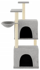 Albero per gatti con tiragraffi in sisal grigio chiaro 122 cm