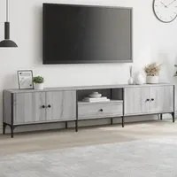 Mobile TV Cassetto Grigio Sonoma 200x25x44 cm Legno Multistrato 838991