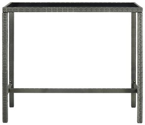 Set da bar da giardino 5 pz con cuscini in polyrattan grigio