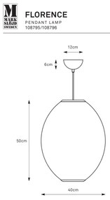 Markslöjd 108795 - Lampadario a sospensione con filo FLORENCE 1xE27/40W/230V nero