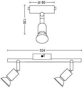 Philips - Faretto LIMBALI 2xGU10/50W/230V bianco
