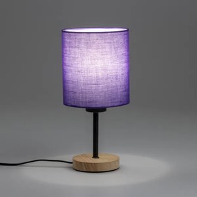 Brilagi - Lampada da tavolo NUBILA WOOD 1xE27/25W/230V quercia/viola