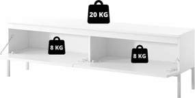 Mobile TV Da Terra 150 Cm 2 Ante Bianco Piedini Oro Lume