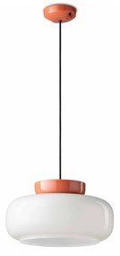 Ferroluce Decò  Maracanà 1-light pendant lamp C2743 Arancio pokè/bianco latte