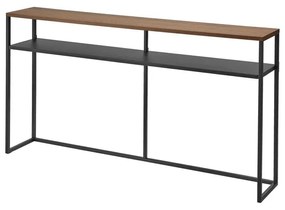 Tavolo consolle nero/in marrone scuro con effetto frassino 20,5x126 cm Tower - YAMAZAKI
