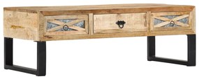 Tavolino Da Salotto 110x50x38 Cm İn Legno Massello Di Mango /