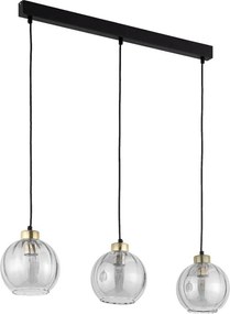 Lampadario LED sospeso su cavo DEVI 3xE27/15W/230V nero/fumé