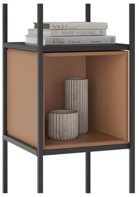 Libreria in nero e mattone 36x179 cm Anya - Marckeric