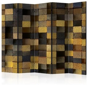 Paravento Wooden cubes II [Room Dividers]