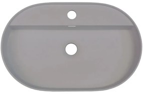 Deante CQS_SU6B - Lavabo da appoggio con foro preforato per rubinetteria SILIA 35x55cm granito/grigio metallizzato