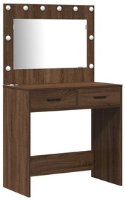 Set di toeletta a 2 pezzi con led in nero rovere