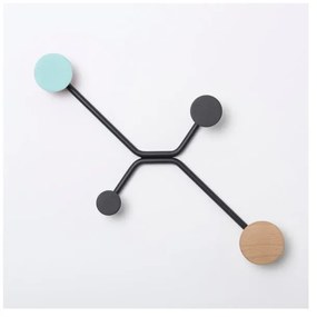 Appendiabiti da parete nero con dettaglio verde menta Hook - Gazzda