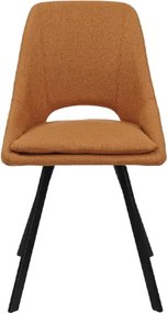 Sedia da cucina in tessuto Arancio e cuscino sfoderabile LINDA