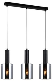 ITALUX PND-5581-3-BK+SG - Lampadario a sospensione con filo SARDO 3xE27/40W/230V nero