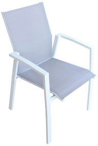 LOIS - set tavolo in alluminio cm 162/242 x 100 x 74 h con 8 poltrone Lotus