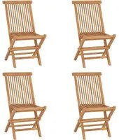 Sedie da Giardino Pieghevoli 4 pz in Legno Massello di Teak 315442