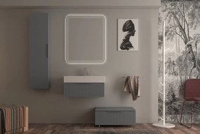 Mobile da bagno sospeso sotto lavabo L 70 x H 25 x P 44 cm grigio laccato opaco, 1 cassetto BADEN HAUS Modula