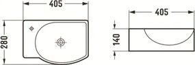 Mexen Mista lavabo da appoggio destro 40 x 28 cm, bianco - 22174000R