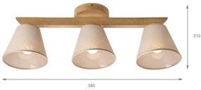 Plafoniera ANTONIO 3xE14/40W/230V rovere