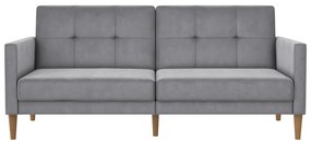 Divano in grigio chiaro allungabile con rivestimento in velluto 207 cm Lilly – Støraa