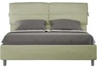 Letto Matrimoniale rivestito in Microfibra - NANDY Colore: T verde, Dimensione Rete: 160x200, Tipologia Letto: Alzata Doppia