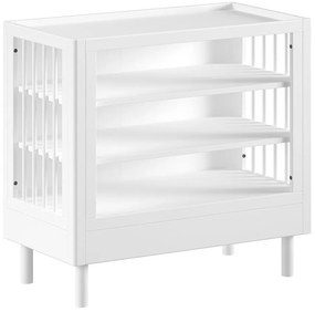 Cassettiera per bambini bianca in faggio massiccio con fasciatoio 100x95x55 cm Forrest – Vipack