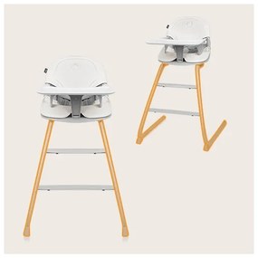 Lionelo - Sedia da pranzo per bambini 2in1 DALIA bianco/grigio