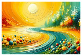 Quadro su tela – Flusso di luce e acqua