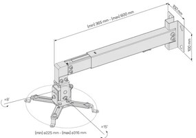 CONNECT IT CMF-7020-SL - Supporto da parete per proiettore argento