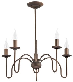 Lampadario a sospensione con supporto rigido CARTELL 5xE14/10W/230V bronzo