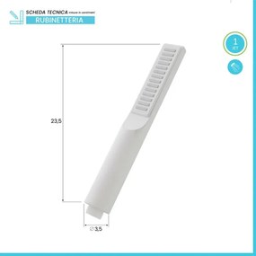 Doccetta monogetto da 23,5 cm bianco opaco in ABS anticalcare Hidra