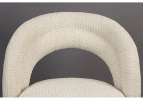 Poltrona color crema girevole con rivestimento in bouclé Seina – Dutchbone