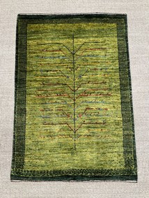 Loribaft Tappeto persiano 90 x 60 Verde (Iran) Annodato A Mano