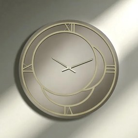 Orologio rotondo D80 cm in cristallo Bronzo e dettagli Oro CAIUS