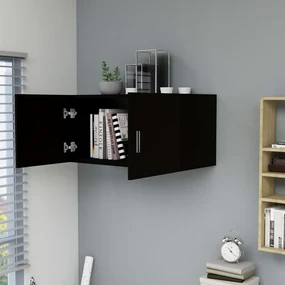 Armadietto da parete nero 80x39x40 cm in truciolato