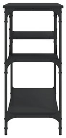 Tavolino Consolle con Ripiani Nero 100x35x75 cm