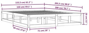 Giroletto 150x200 cm King in Legno Massello