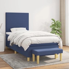 Giroletto A Molle Con Materasso Blu 100x200 Cm İn Tessuto /