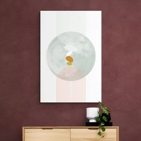 Quadro su tela – Cerchio moderno con arcobaleno Mid-Century