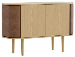 Cassettiera bassa in rovere decorato in colore marrone chiaro-naturale 109x75 cm Treasures - UMAGE